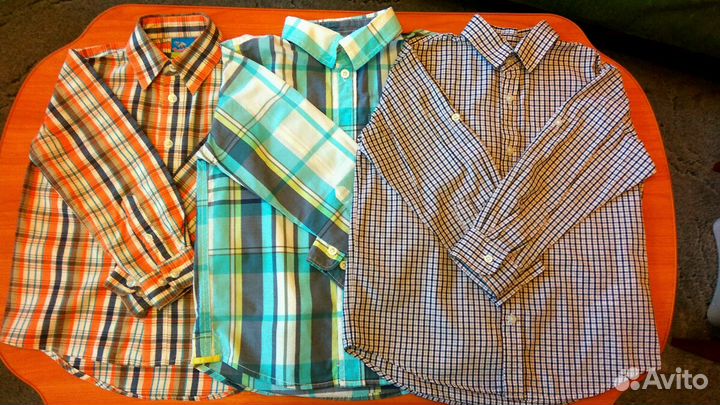 Рубашки:джин.(Levi's) и 3 шт х/б дет. 3-6 лет