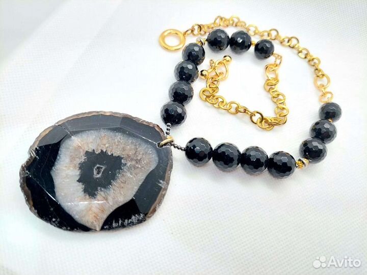 Ожерелье Черный Агат