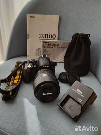 Камера Nikon D3100,объектив 18-105mm f/3,5-5,6 VR