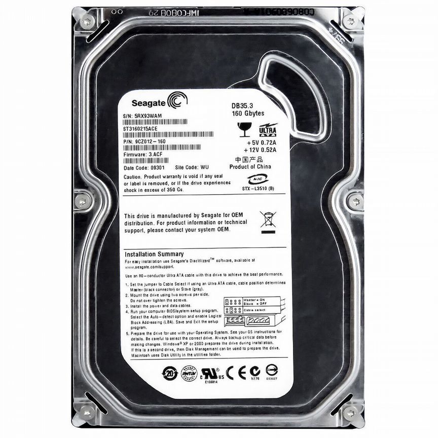 [ST3160215ACE] Жесткий Диск Seagate 160gb Ide 3.5" St3160215ace