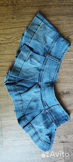 Джинсовые мини шорты-юбка