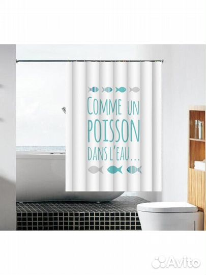 Шторка для ванной тканевая (180*180 см) 