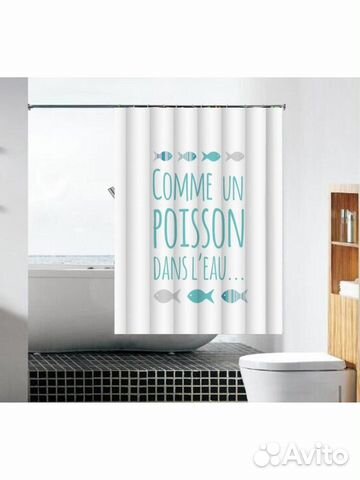 Шторка для ванной тканевая (180*180 см) 