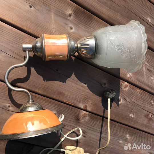 Бра, лампа-керосинка и плафон из пластика СССР