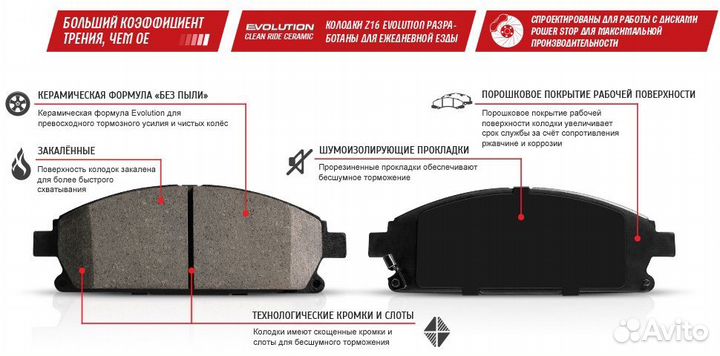 Powerstop передние тормозные колодки для Mazda 6