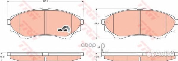 Колодки тормозные дисковые перед GDB3403 TRW