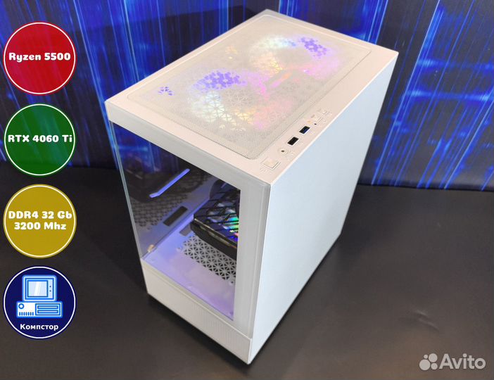 Системный блок AMD5500-RTX4060Ti-32DDR4-NDH642-A520