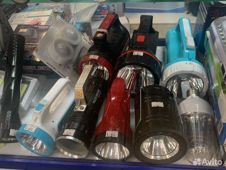 Налобные, настольные, ручные фонарики на аккумулят