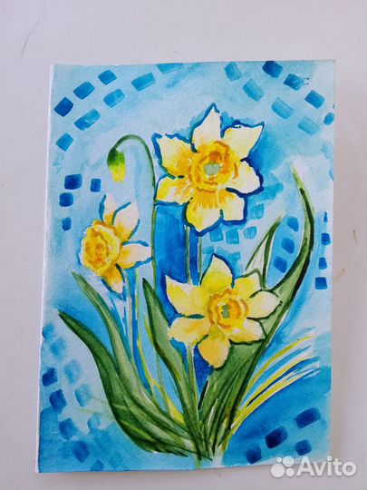 Открытки ручной работы акварель