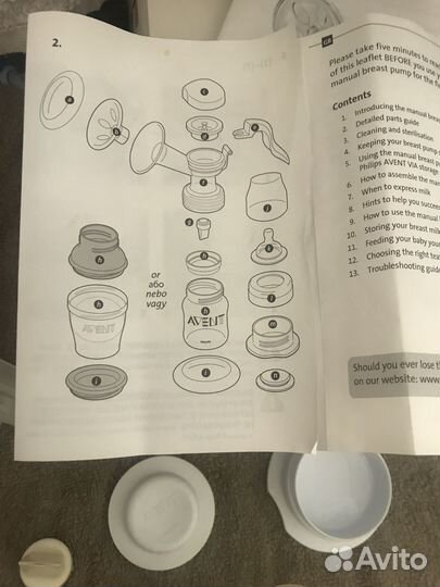Молокоотсос avent ручной Не в полной комплектации