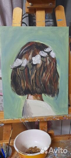 Картина на холсте 30х40 ручная работа