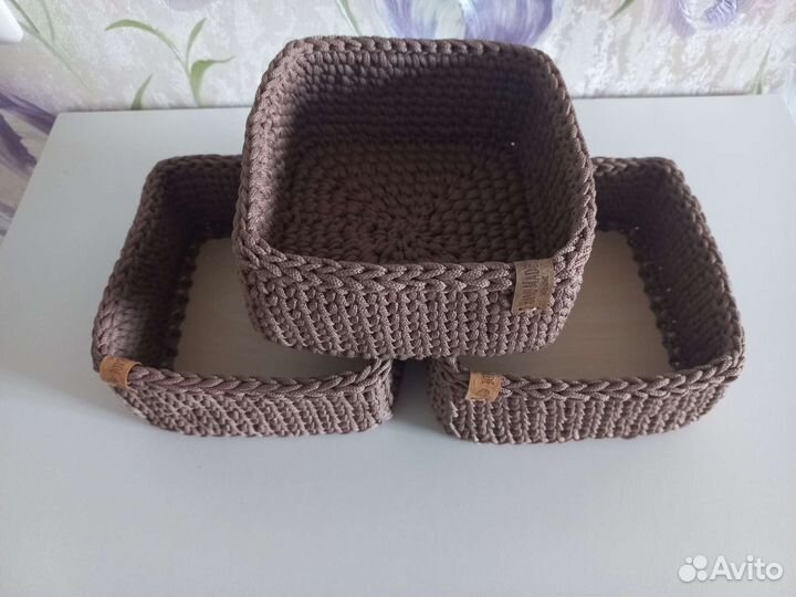 Вязаные корзины