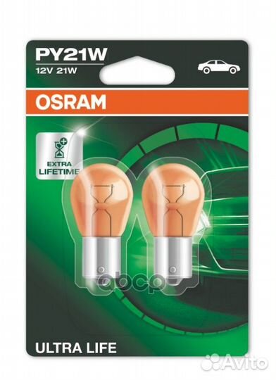 Лампа 12V PY21W 21W BAU15s osram ultra life 2 ш