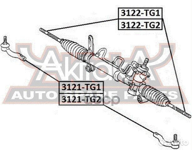 Наконечник рулевой правый chery 3121-TG2 asva