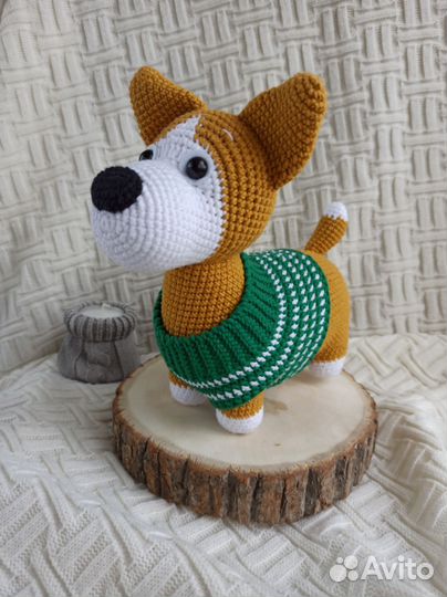 Корги - вязаная игрушка, собака