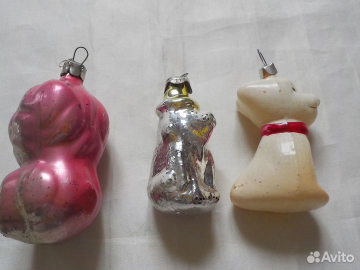 Елочные игрушки СССР собаки собачки песики
