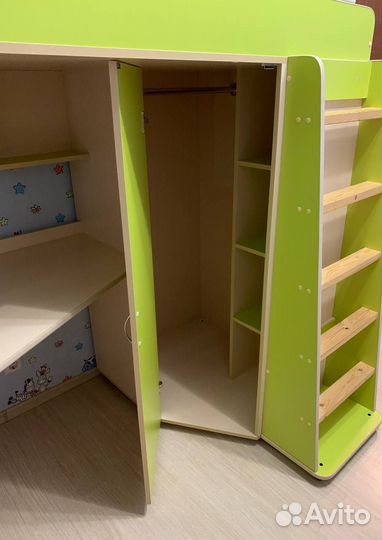 Детская кровать чердак 1800 х 800 с тумбой