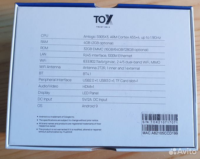 Тв приставка Tox1 4/32GB