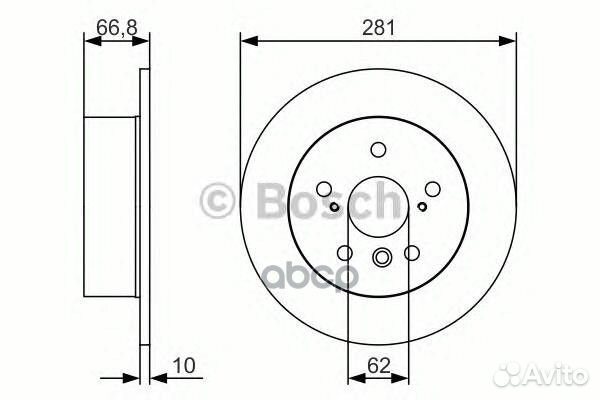 Диск тормозной 0986479R06 Bosch