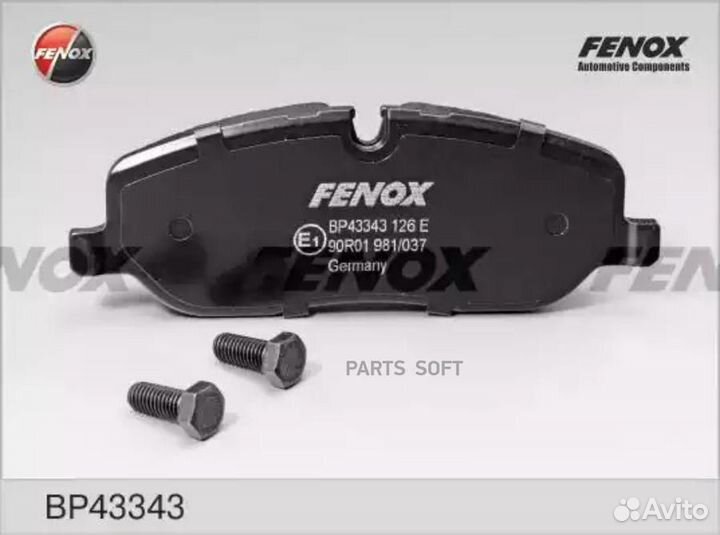 Fenox BP43343 Колодки тормозные дисковые перед пра
