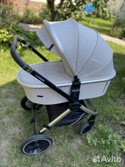 Новая коляска luxmom 750 3в1 бежевая