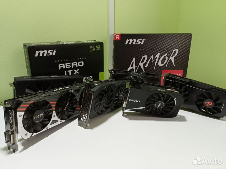 Видеокарты RX 560-470-580-GTX1060-1660