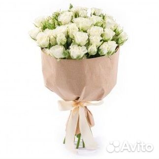 Букет из 19 пионовидных кустовых роз, доставка