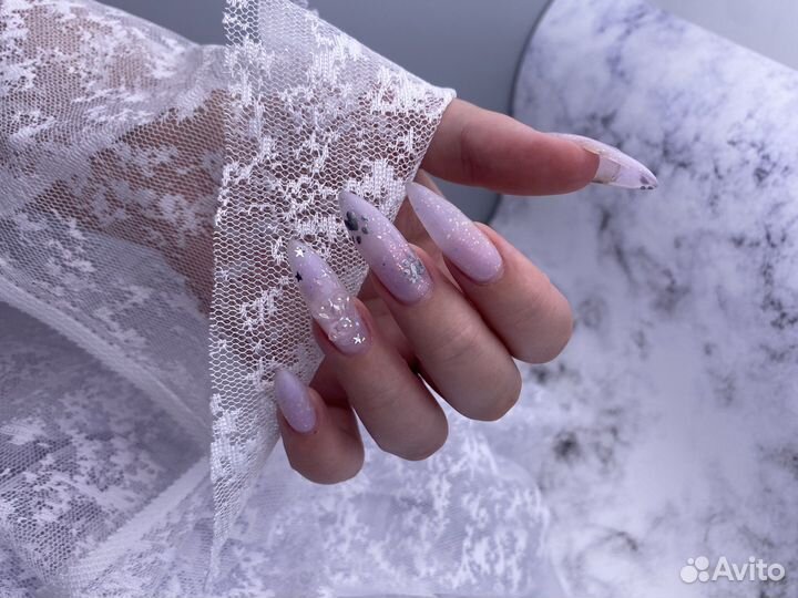 Маникюр гель лак наращивание