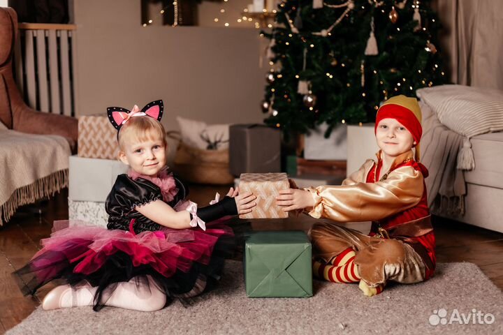 Новогодний костюм для девочки Кошечка