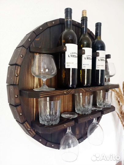 Винница настенная полка из дерева минибар