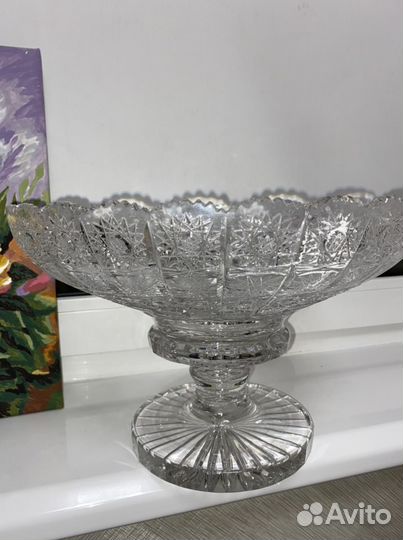 Ваза для фруктов хрусталь 34
