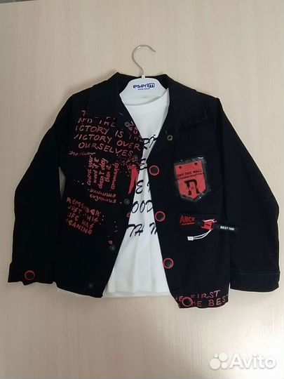 Джинсовый костюм детский тройка Турция 104-110