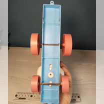 Белый заяц колеса каталка игрушка СССР