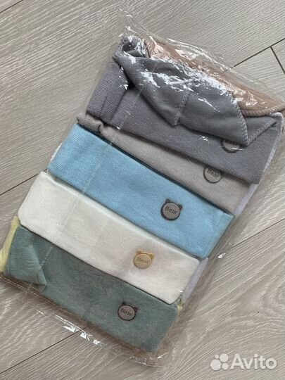 Шапочки для новорожденных хлопок