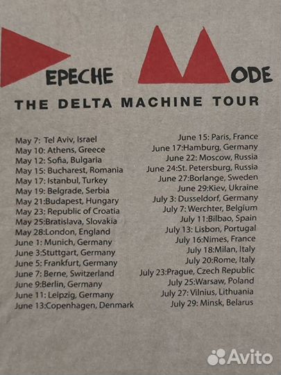 Футболка Depeche Mode The Delta Machine Tour 2013