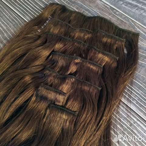 Натуральные волосы на заколках