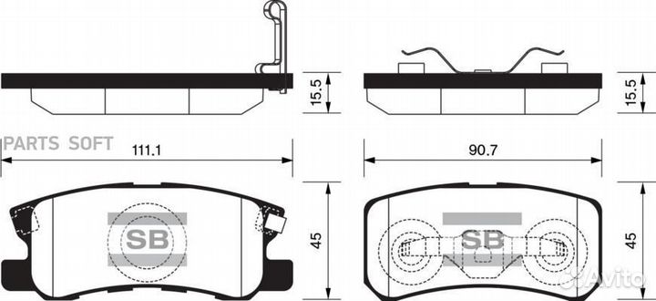 Колодки тормозные задние SP2076 Sangsin brake