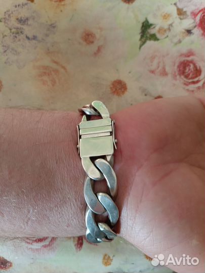 Серебряный браслет мужской 925 на крупную руку