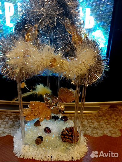 Новогоднее украшение золотая птица