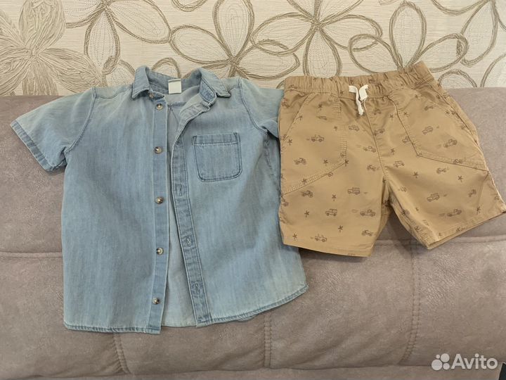 Джинсовая рубашка с шортами hm 104