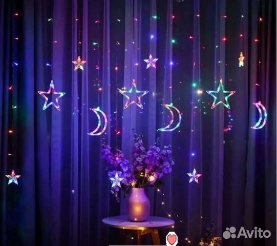 Новогодняя гирлянда Звезда-Луна