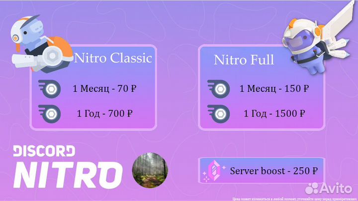 Подписка Discord Nitro