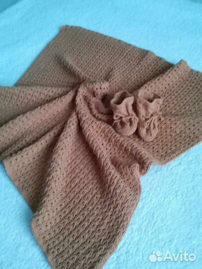 Плед и пинетки для новорождённого