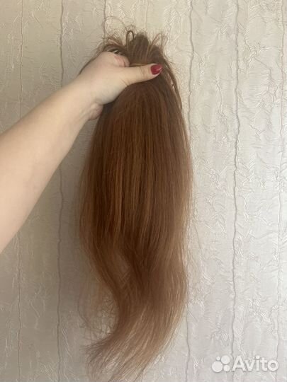 Волосы для наращивания рыжие бу 70 см
