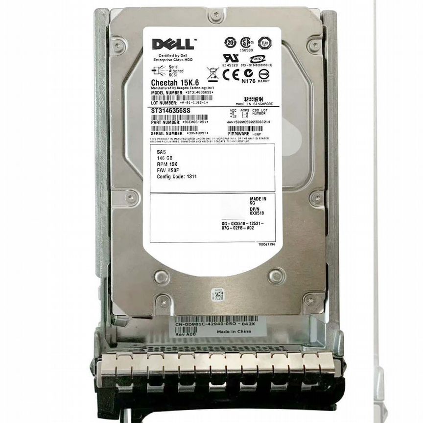 [XX518] Жесткий Диск Dell 146gb 3.5 Sas Hdd Xx518