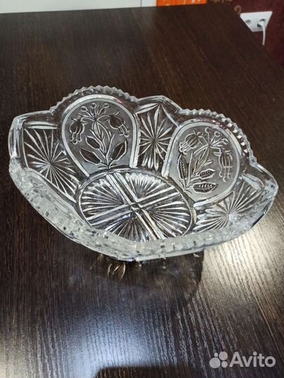 Хрустальная ваза СССР конфетница салатник