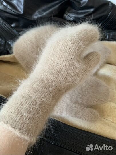 Варежки из пуха норки