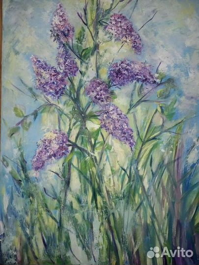 Картина маслом на холсте Сирень 60-80