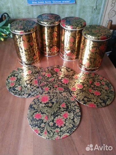 Жестяные банки СССР хохлома
