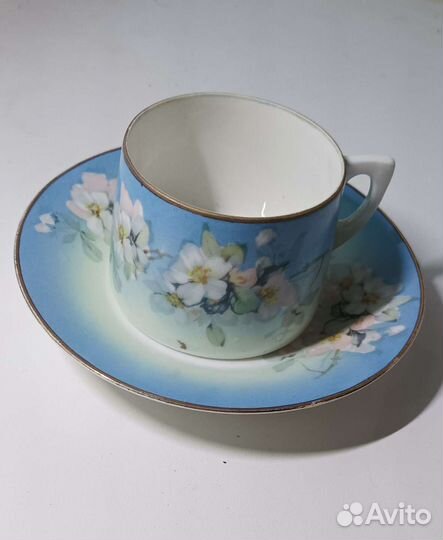 Чайная пара фарфор Гарднер и тарелка